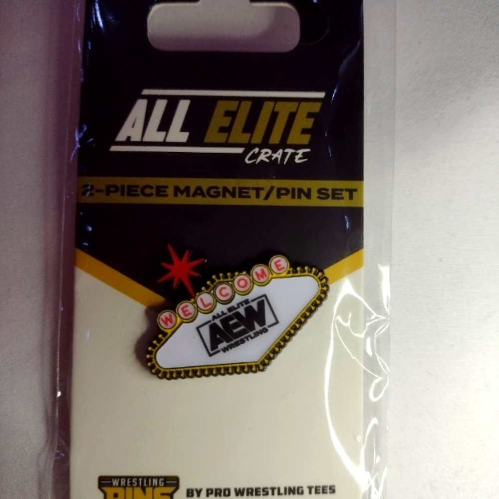 AEW Magnet & Lapel Pin - Welcome to Las Vegas - Exclusive All Elite Crate 2023